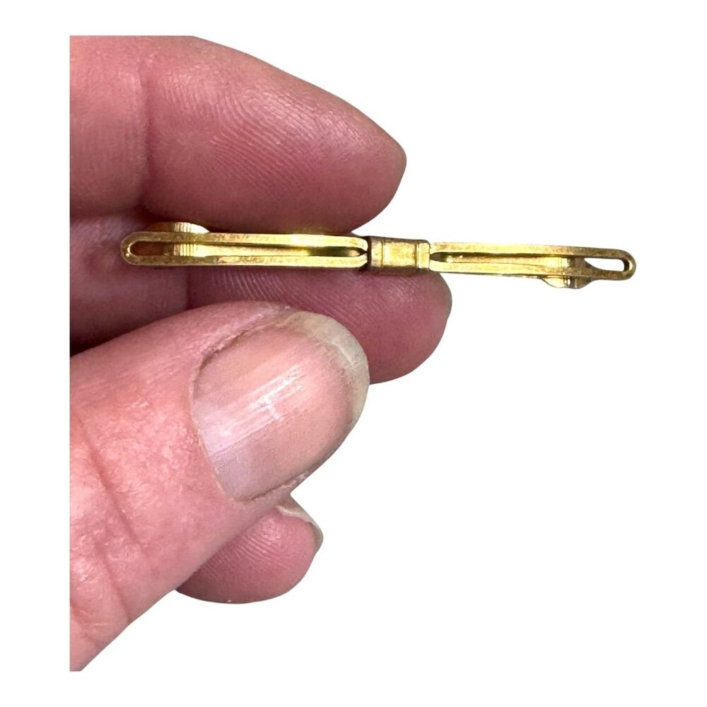 Vintage Heraldic Tie Clip Gold Metal 2" Elegant Design For Men Classic Accessory